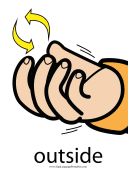 Baby Sign Language "Outside" sign (color) sign language printable