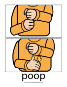 Baby Sign Language "Poop" sign (color) sign language printable