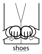 Baby Sign Language "Shoes" sign (outline) sign language printable