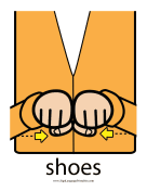 Baby Sign Language "Shoes" sign (color) sign language printable