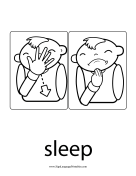 Baby Sign Language "Sleep" sign (outline) sign language printable