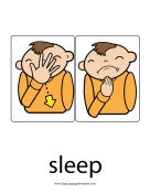 Baby Sign Language "Sleep" sign (color) sign language printable