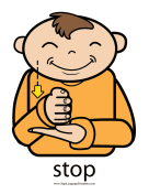 Baby Sign Language "Stop" sign (color) sign language printable