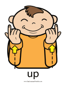 Baby Sign Language "Up" sign (color) sign language printable